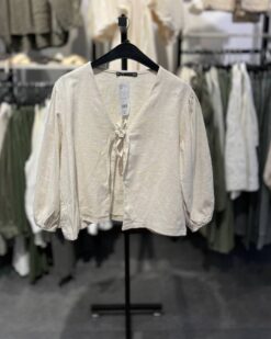 شومیز آستین عروسکی گره ای کد 011321